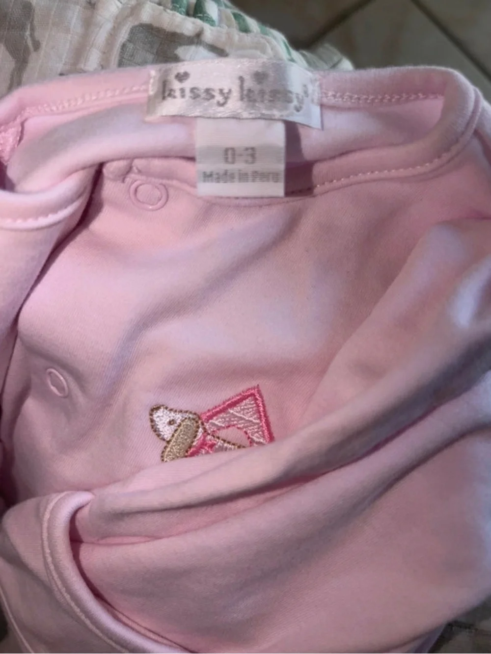 Kissy Kissy Pale Pink Footed One-Piece Romper